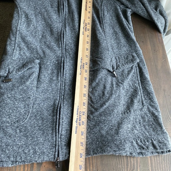 J. Jill Fit Jacket M Gray Long Hooded Full Zip Athleisure Gym Athletic Preppy - Picture 11 of 12